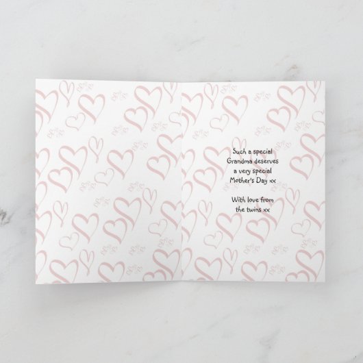 おばあちゃんの母のデイカード双子 – 2つの可愛いエル カード (内部)