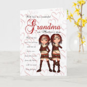 おばあちゃんの母のデイカード双子 – 2つの可愛いエル カード (黄色い花)