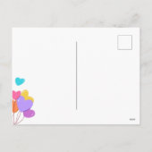 おばあちゃんの母の日かわいい子猫カラフル風船 シーズンポストカード (裏面)