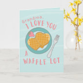 おばあちゃんの母の日のカスタムハートワッフル カード (黄色い花)