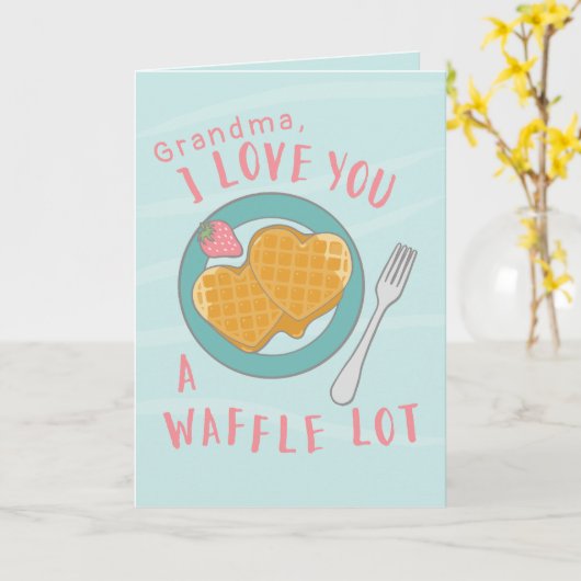 おばあちゃんの母の日のカスタムハートワッフル カード (黄色い花)