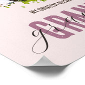 おばあちゃんの母の日の写真グランドキッズの水色 ポスター (角)