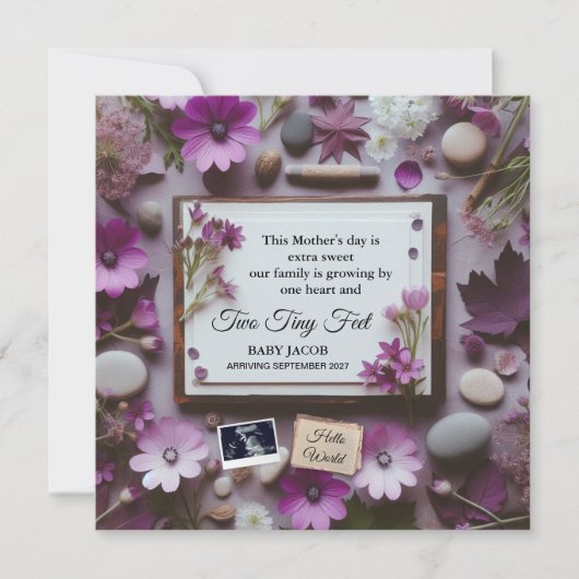 おばあちゃんの母の日の妊娠告知 案内状 (正面)