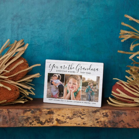おばあちゃんの母の日の孫フォトコラージュ フォトプラーク (側面)
