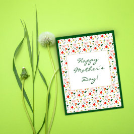 おばあちゃんの母の日パターン野草 ポストカード