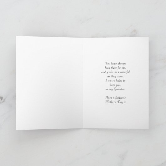 おばあちゃんの母の日花とバターフ付きカード カード (内部)