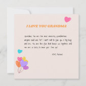 おばあちゃんの母の日 かわいい子猫 カラフルな風船 カード (裏面)