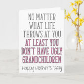 おばあちゃんの母の日、どんな人生が投げても カード (黄色い花)