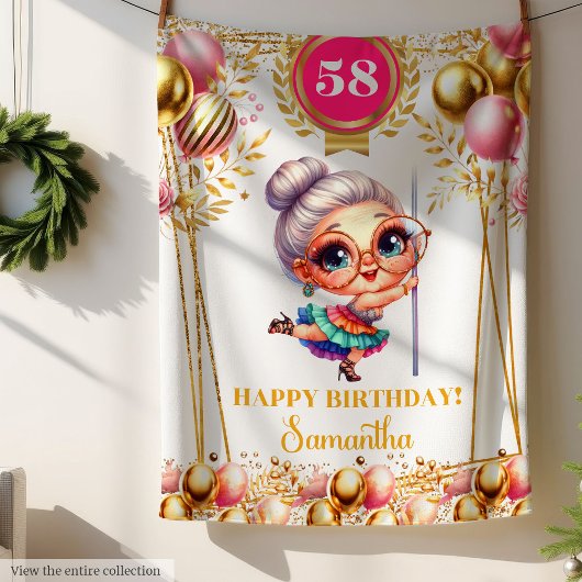 おばあちゃんの毛布名前をカスタムする フリースブランケット