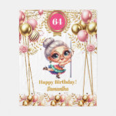 おばあちゃんの毛布名前をカスタムする フリースブランケット (正面)