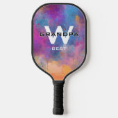 おばあちゃんの泡パドル抽象芸術アートモノグラーム ピックルボールラケット (裏面)