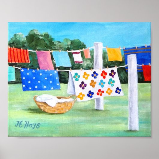 おばあちゃんの洗濯バスケットポスター ポスター (正面)