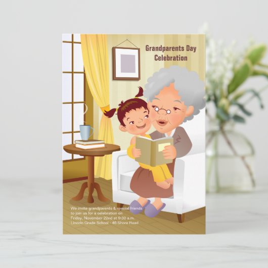 おばあちゃんの物語祖父母の日の招待状 招待状 (スタンド正面)