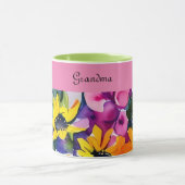 おばあちゃんの特殊な水彩フローラ マグカップ (中央)