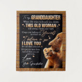 おばあちゃんの獅子好きの孫娘に タペストリー (正面)