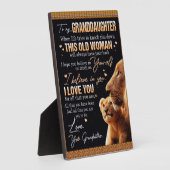 おばあちゃんの獅子好きの孫娘に フォトプラーク (側面)