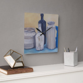 おばあちゃんの瓶 スクエア壁時計