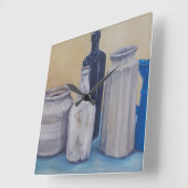 おばあちゃんの瓶 スクエア壁時計 (傾斜)