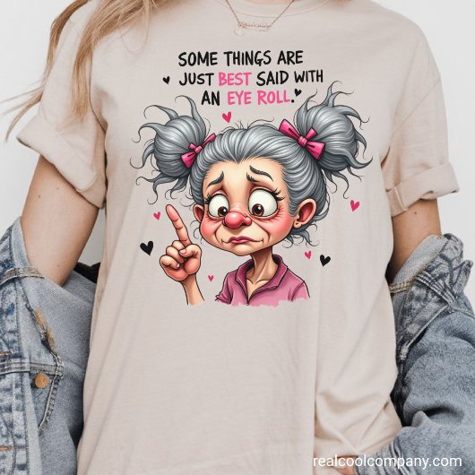 おばあちゃんの生意気な目つき トライブレンドＴシャツ