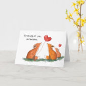 おばあちゃんの祖父母の日グループから3キツネ カード (黄色い花)