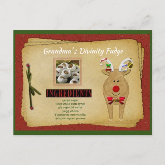 おばあちゃんの神性ファッジレシピカード ポストカード (正面)