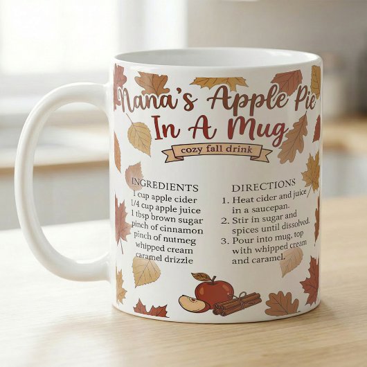 おばあちゃんの秋のアップルパイのレシピ コーヒーマグカップ