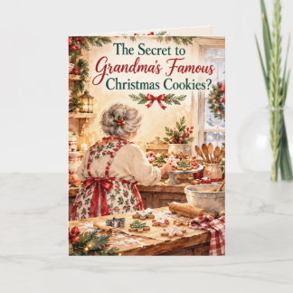 おばあちゃんの秘伝のクリスマスクッキー・レシピ・ユーモア カード