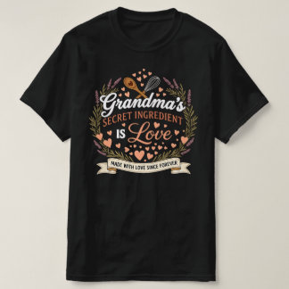 おばあちゃんの秘密の材料は愛 | かわいいおばあちゃん Tシャツ