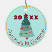 おばあちゃんの第1回クリスマスフォトオーナメント セラミックオーナメント (正面)