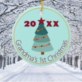 おばあちゃんの第1回クリスマスフォトオーナメント セラミックオーナメント