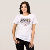 おばあちゃんの筆跡 3枚の写真と孫の名前 トライブレンドＴシャツ (正面全面)