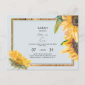 おばあちゃんの素朴子供部屋ベイビーシャワーブルー インビテーションポストカード (正面)