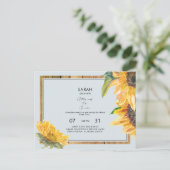 おばあちゃんの素朴子供部屋ベイビーシャワーブルー インビテーションポストカード (スタンド正面)