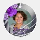おばあちゃんの紫のフローラ記念オーナメント メタルオーナメント (正面)