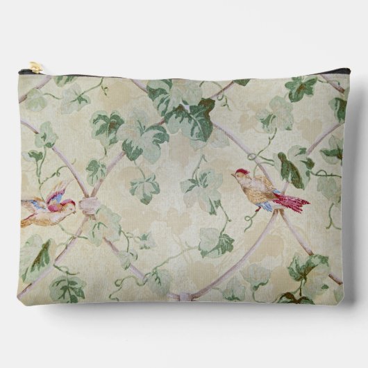 おばあちゃんの色あせた古い壁紙 アクセサリーポーチ (正面)