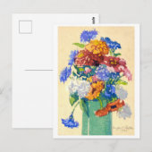 おばあちゃんの芍薬の絵 ポストカード (正面/裏面)