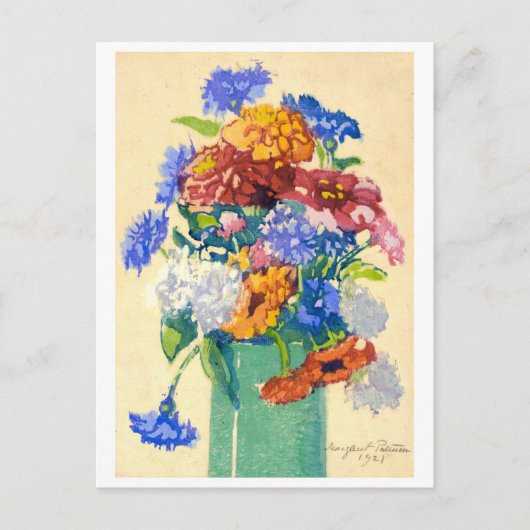 おばあちゃんの芍薬の絵 ポストカード (正面)