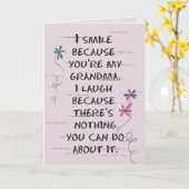 おばあちゃんの誕生日とグリッターフラワーカード カード (黄色い花)