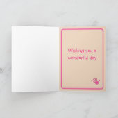 おばあちゃんの誕生日とハート&手印刷カード カード (内部)