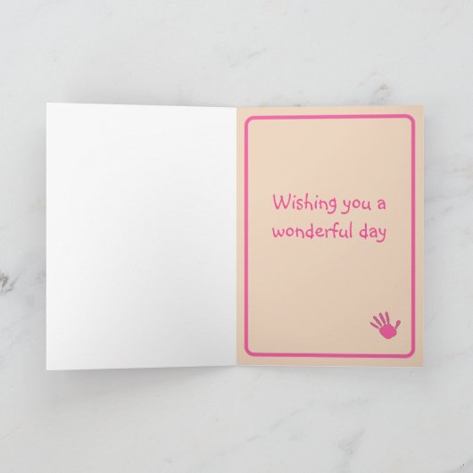 おばあちゃんの誕生日とハート&手印刷カード カード (内部)