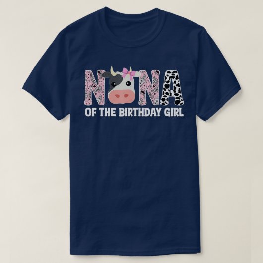おばあちゃんの誕生日のためのガールカウファーム誕生日 Tシャツ (デザイン正面)