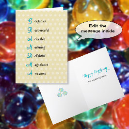 おばあちゃんの誕生日の感謝文字 カード