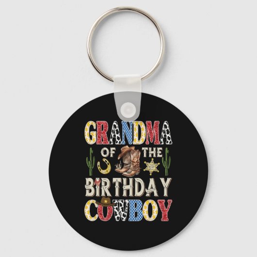 おばあちゃんの誕生日カウボーイロデオウェスタン キーホルダー (正面)