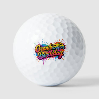 おばあちゃんの誕生日カラフルペイントスプラッシュデザイン ゴルフボール