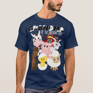 おばあちゃんの誕生日ボーイ納屋周囲の庭ファームテーマ Tシャツ