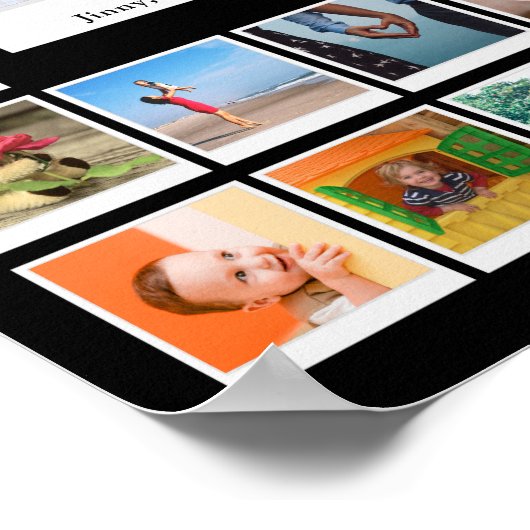 おばあちゃんの誕生日家族写真 ポスター (角)