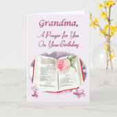 おばあちゃんの誕生日祈りの言葉 カード (黄色い花)