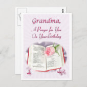 おばあちゃんの誕生日祈りの言葉 ポストカード (正面/裏面)