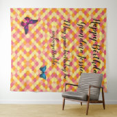 おばあちゃんの誕生日 シャルコパターン バタフライ タペストリー (インサイチュ(横))