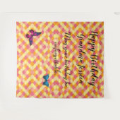 おばあちゃんの誕生日 シャルコパターン バタフライ タペストリー (正面(横))